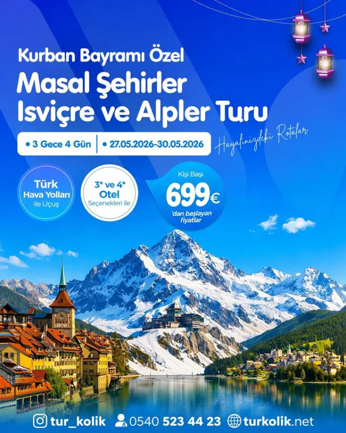Masal Şehirler & İsviçre ve Alpler Turu Kurban Bayramı Özel THY İle 3 Gece 4 Gün